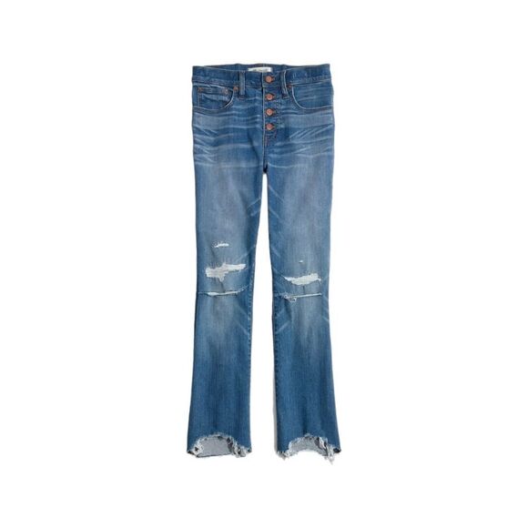 Madewell Cali Demi-Boot Jeans in Bronson Wash: Button-Front Edition Sz 27 - Picture 5 of 14